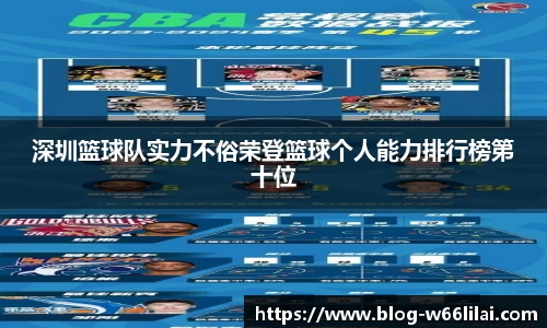 深圳篮球队实力不俗荣登篮球个人能力排行榜第十位